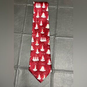 American Greetings Red Snowman Tie 100% Silk